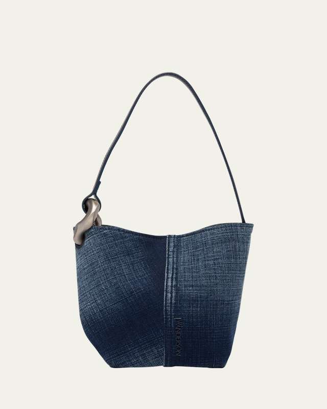 Corner Small Acid Wash Denim Bucket Bag